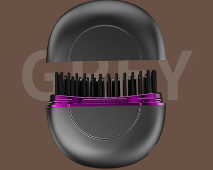 A Mini Hair Straightening Comb Wireless New Rechargeable Hair Straightener Portable Hair Care Home Styling Comb without Damaging Hair