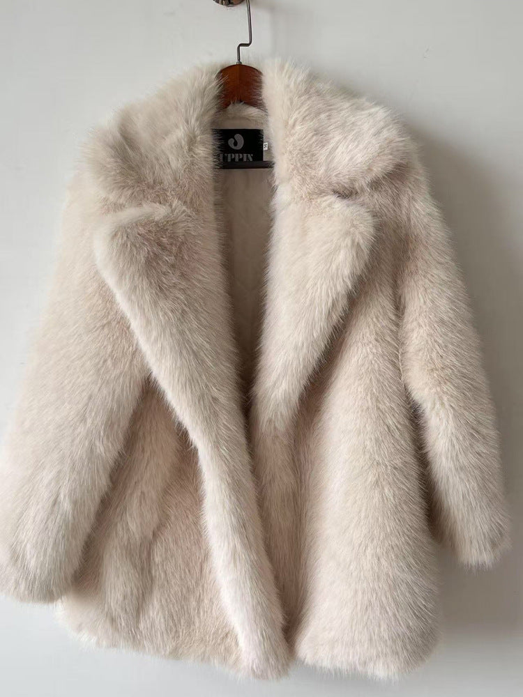 A faux fur coat