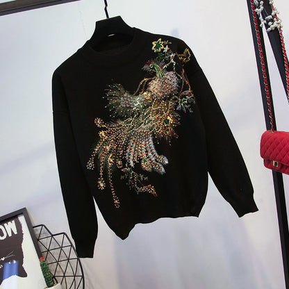 A sequined long sleeve suit