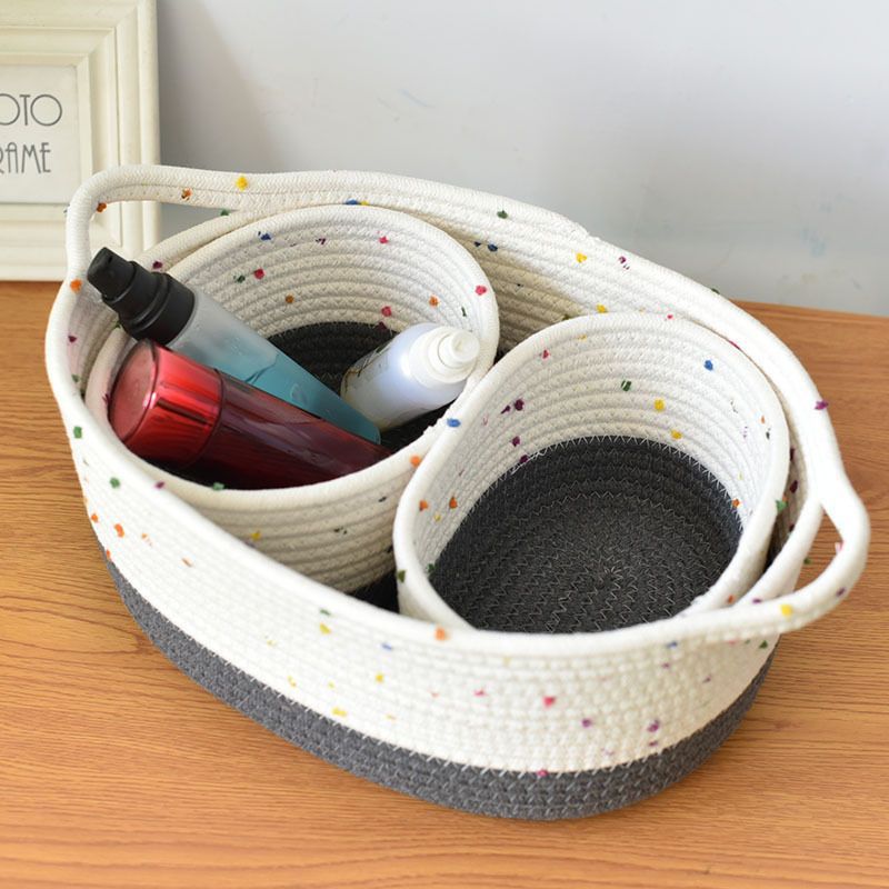 A cotton woven storage basket