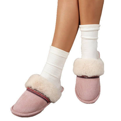 A thermal plush slippers