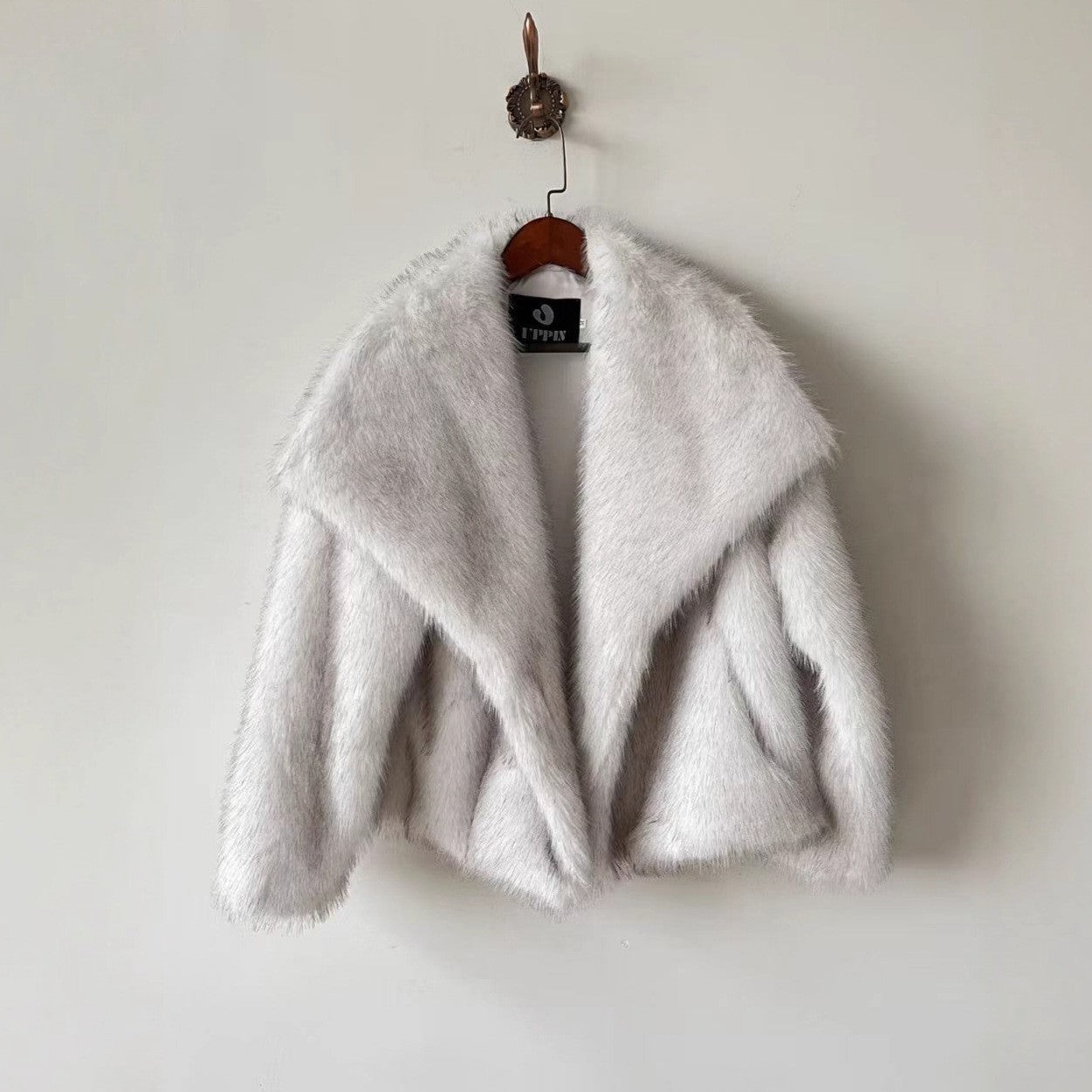 A faux fur coat