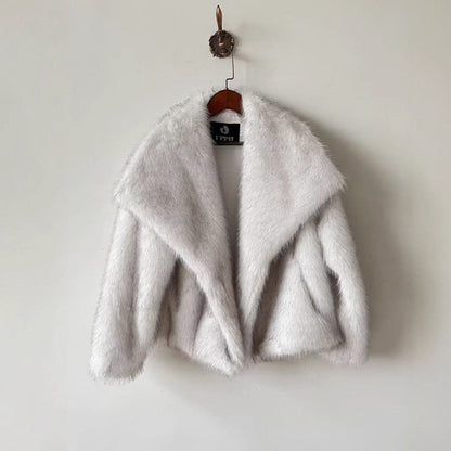 A faux fur coat