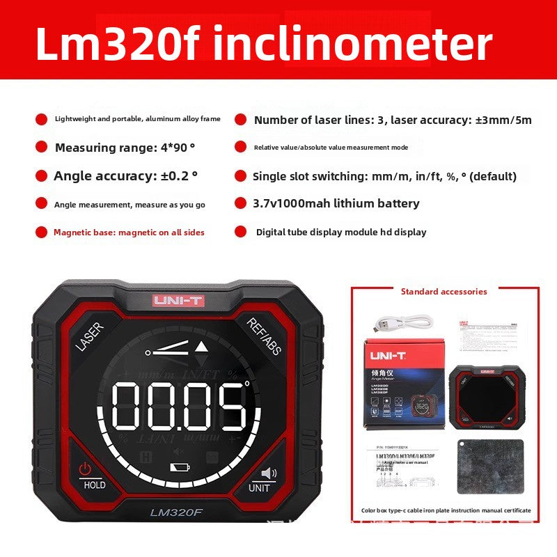 High precision digital angle meter with magnetic angle meter laser level