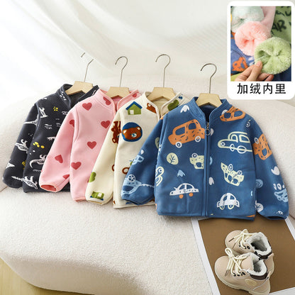 A children's warm fleece jacket for winter
