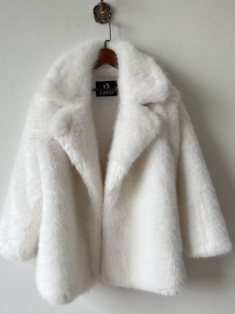 A faux fur coat