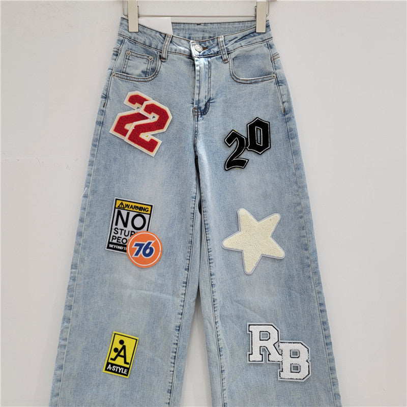 A decorative jeans trousers