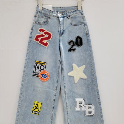 A decorative jeans trousers