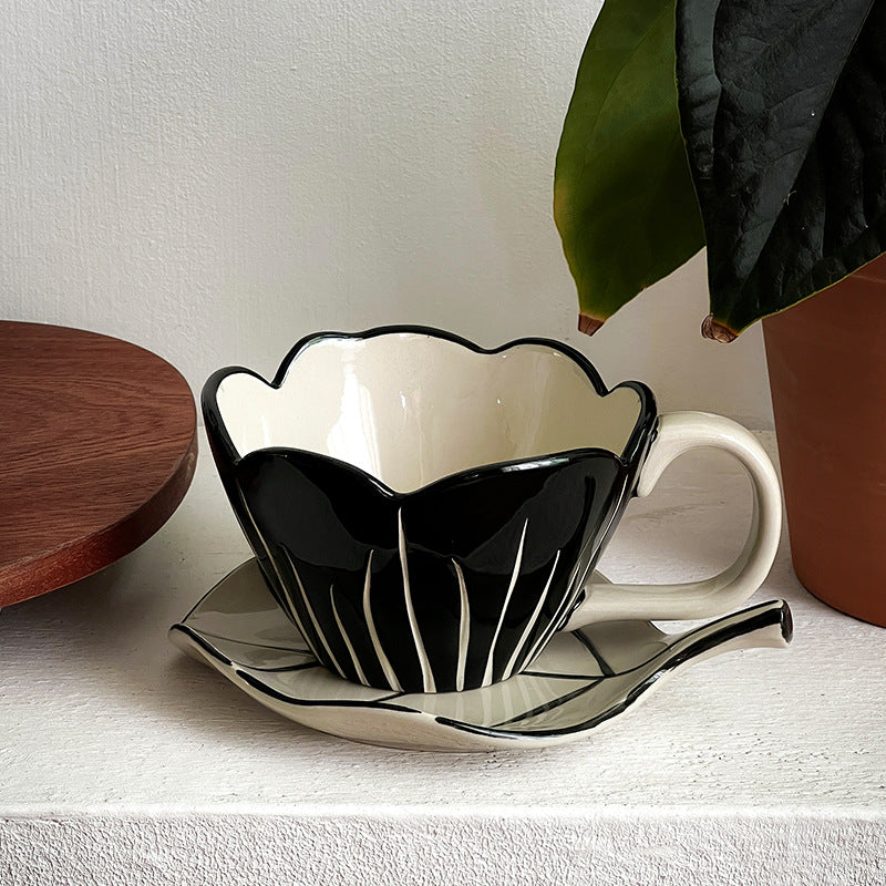 A flower ceramic cup