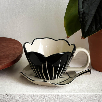 A flower ceramic cup