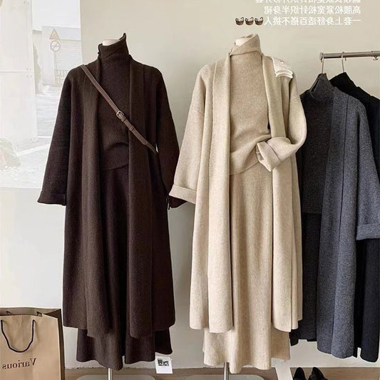 A knitted three-piece set