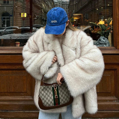 A faux fur coat
