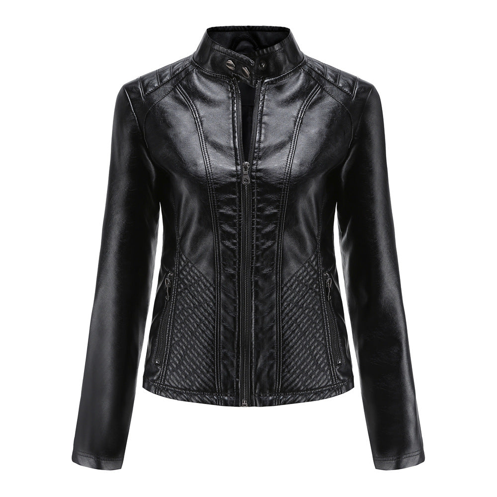 A women's leather jacket