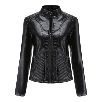 A women's leather jacket