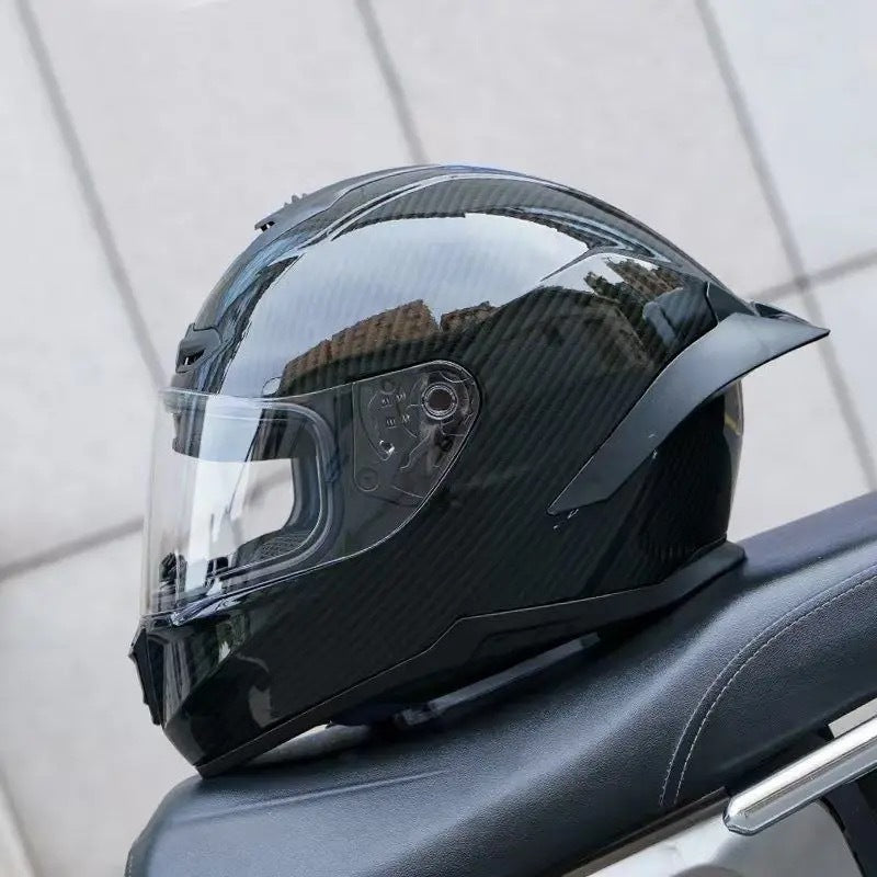 A motorcycle helmet