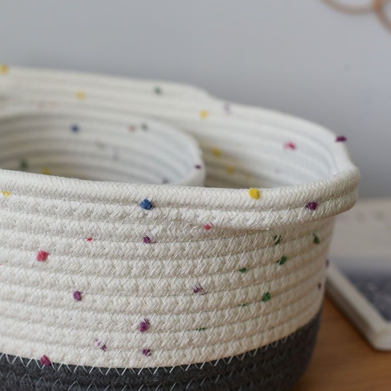 A cotton woven storage basket