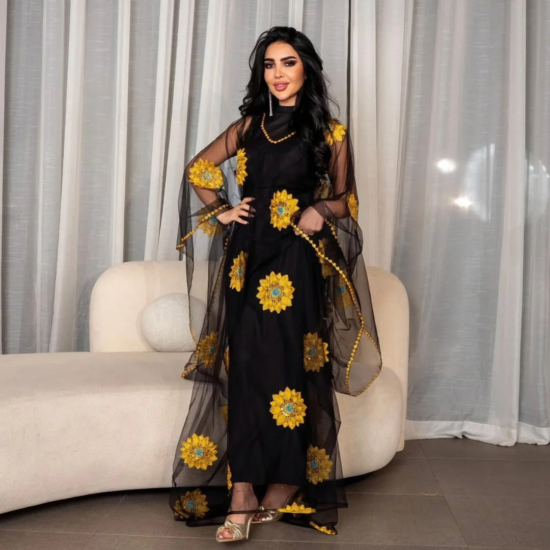 A lace embroidered dress