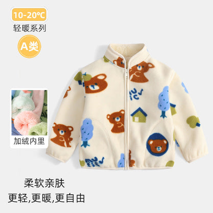 A children's warm fleece jacket for winter