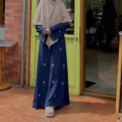 A bow embroidered dress