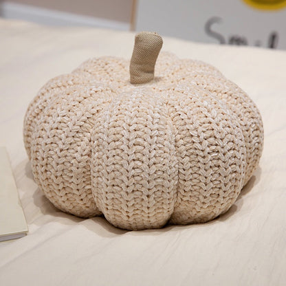 A wool pumpkin throw pillow decorative ornament
