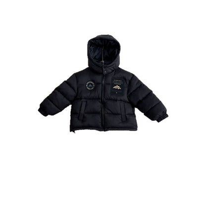 A children's down cotton clothes boys and girls thickened warm winter black gold neutral cotton clothes children's clothes jacket cold