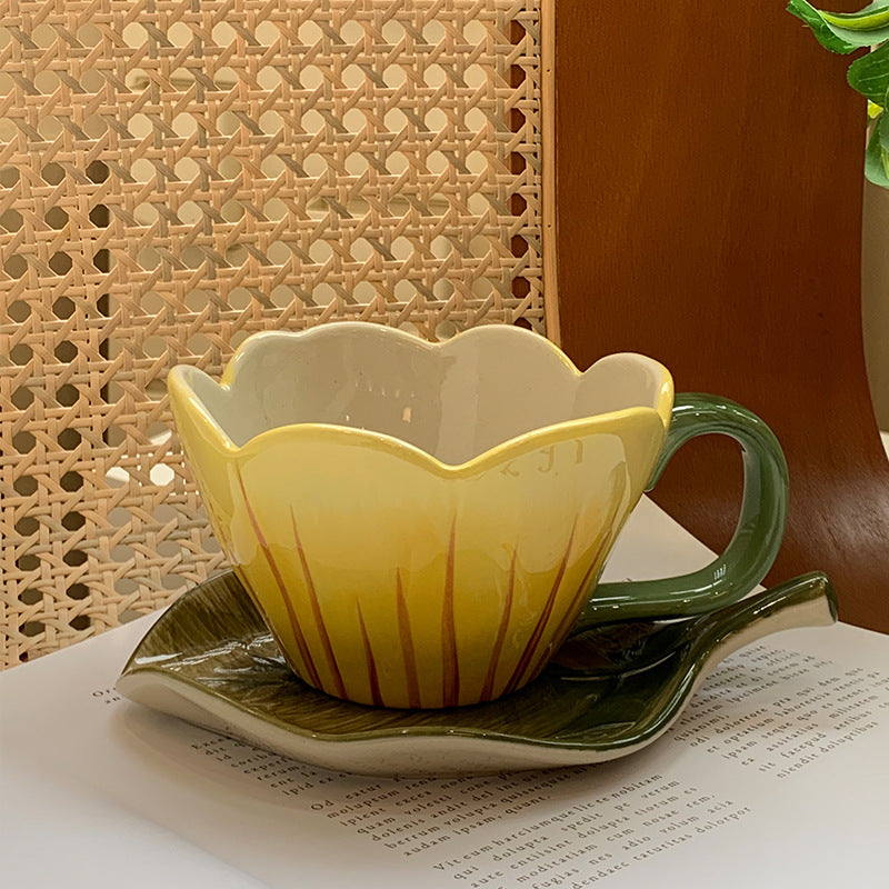 A flower ceramic cup