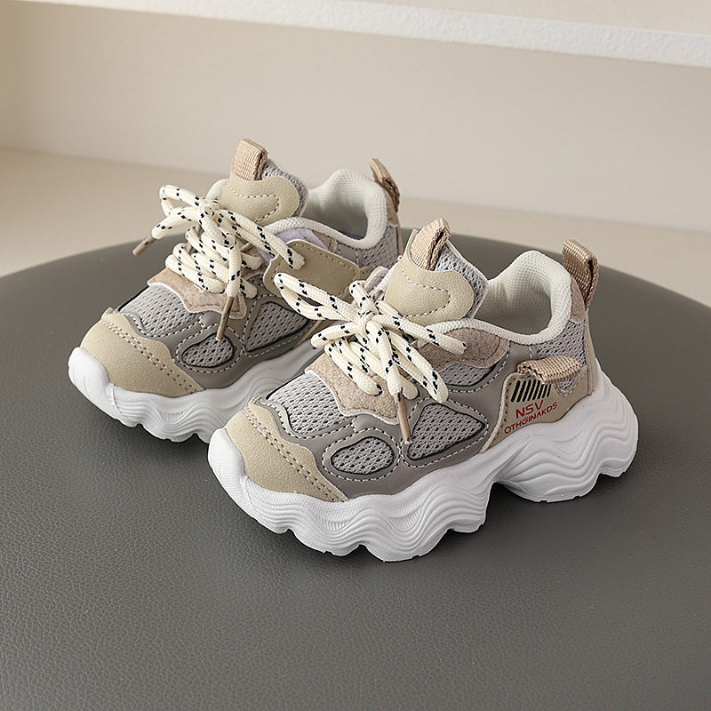 A spring and autumn new children's mesh fashion versatile dad shoes boys soft-soled running shoes