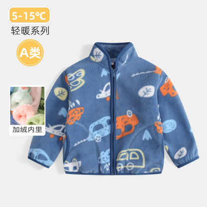 A children's warm fleece jacket for winter