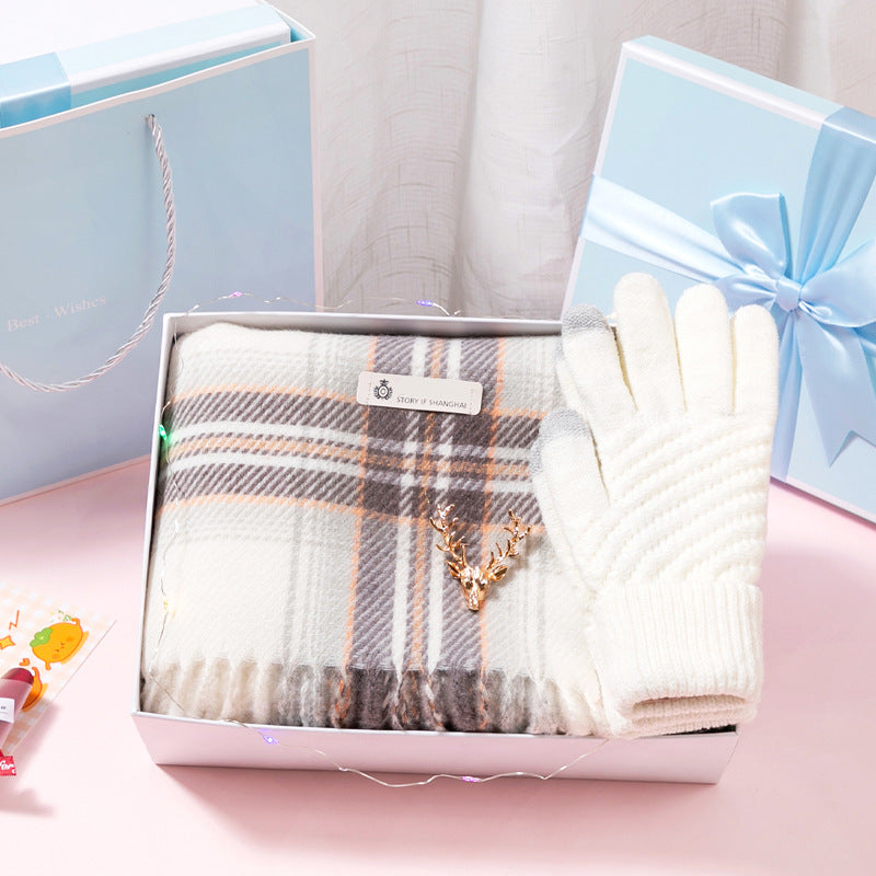 A scarf gloves gift box gift