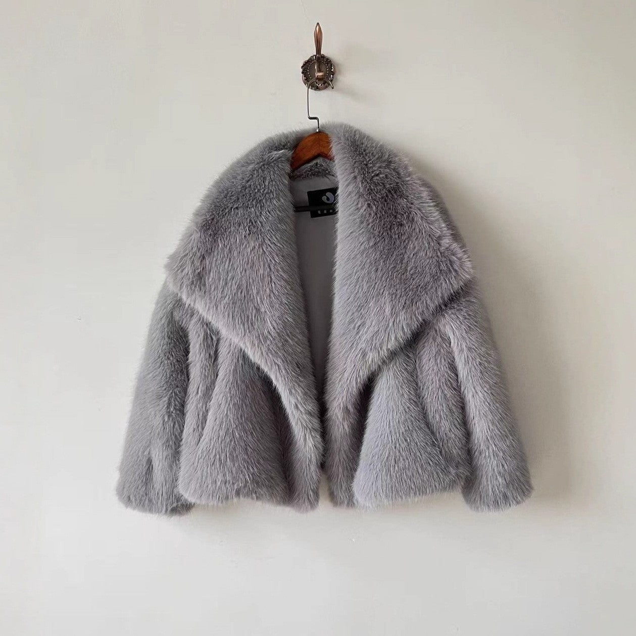 A faux fur coat