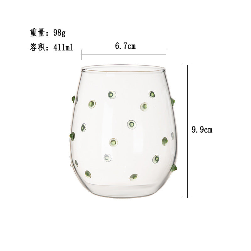 A glass drinking cup