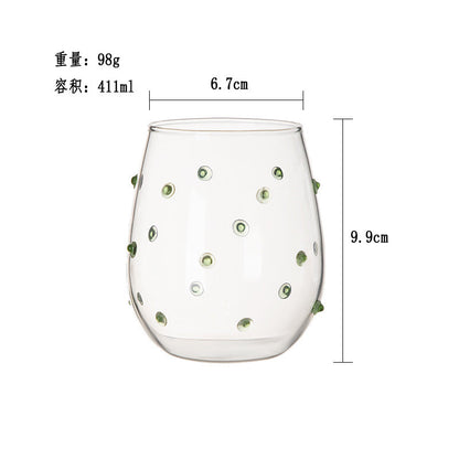 A glass drinking cup