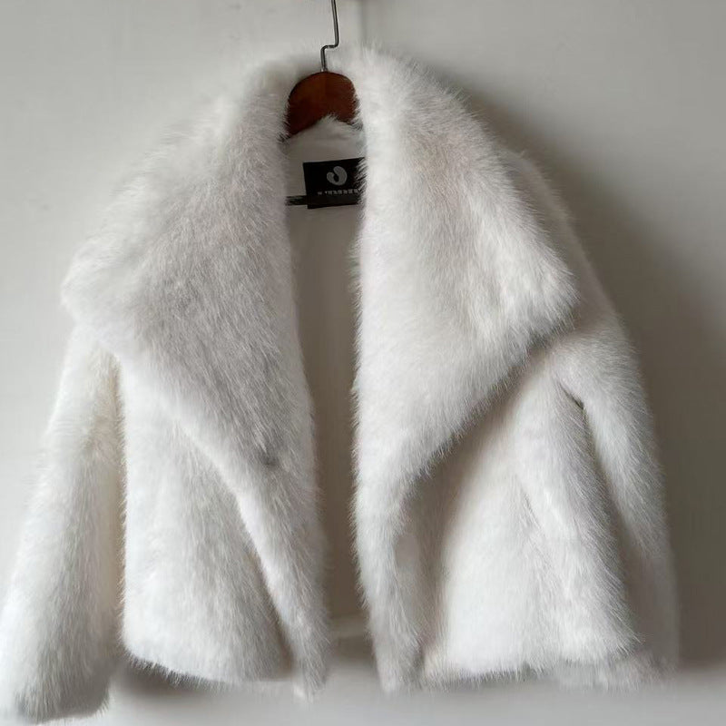 A faux fur coat