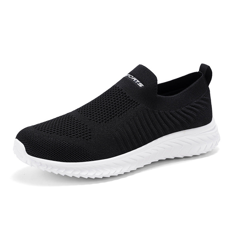 A Flying woven sports shoes men's lightweight large size one pedal casual men's shoes breathable running shoes