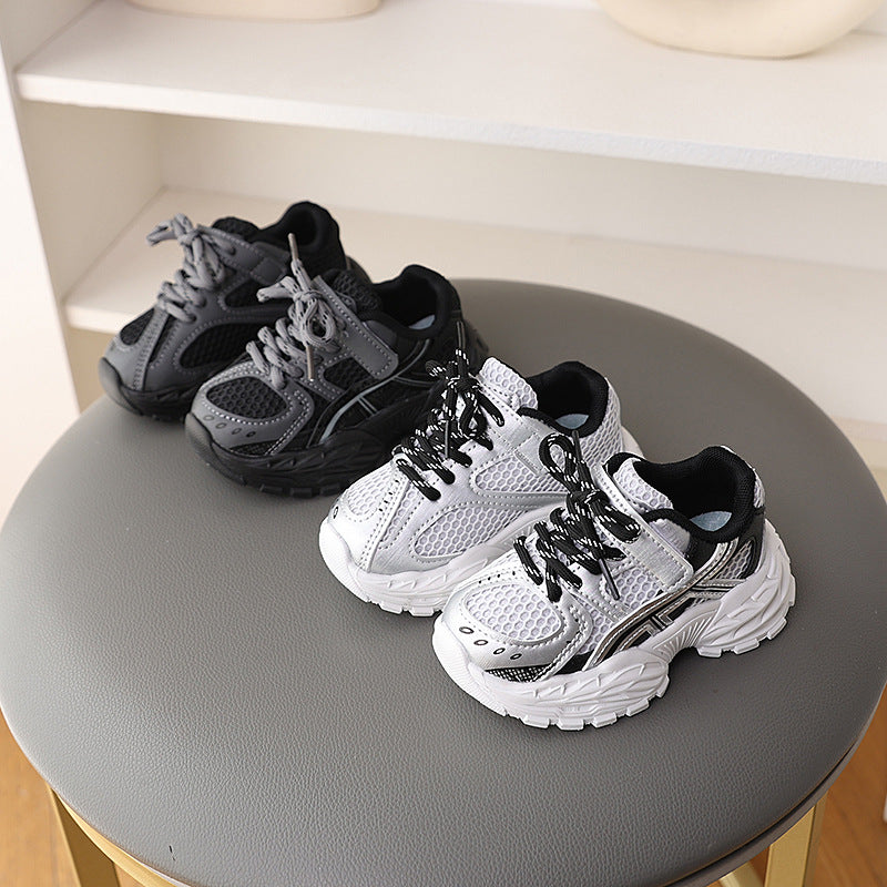 A children's sports shoes boys spring and autumn new girls shoes dad shoes mesh breathable boys running shoes kindergarten