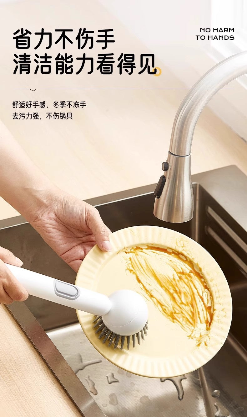 A long-handled brush