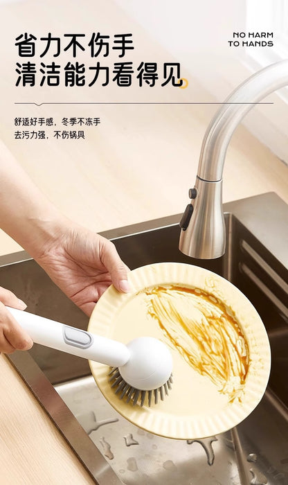 A long-handled brush