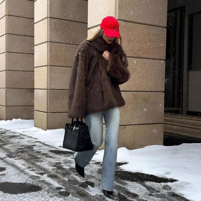 A faux fur jacket