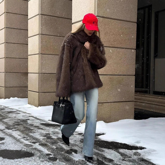 A faux fur jacket