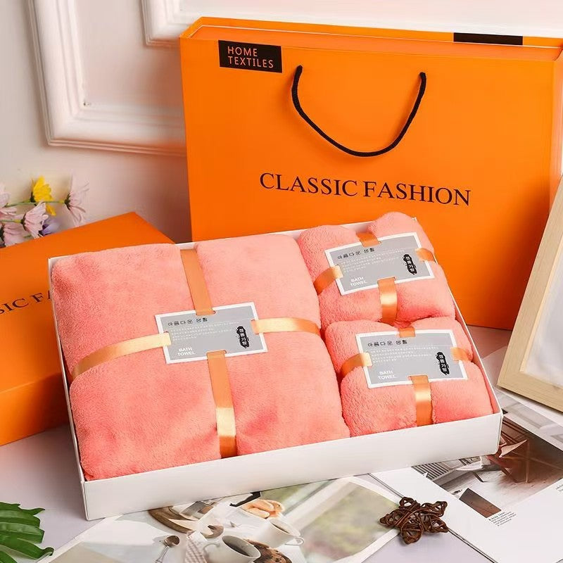 A towel bath towel three-piece gift set