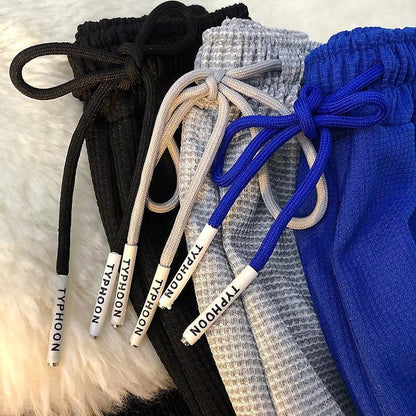 B2-m15 Boys Pants Spring and Summer cotton Thin Waffle Casual Children's Sweatpants - Mixbatch