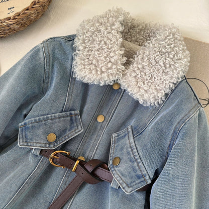A girl's denim dress