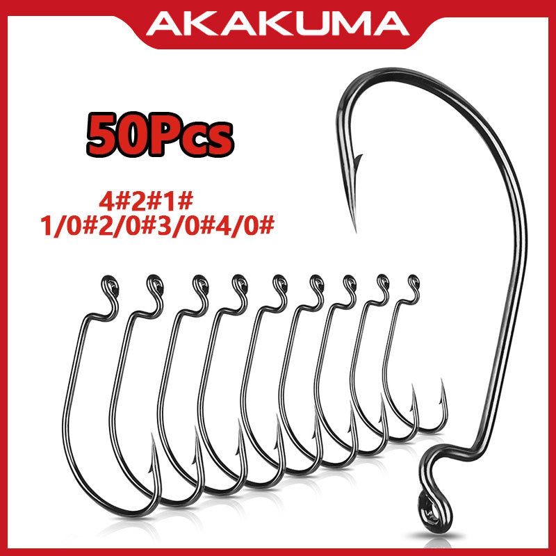 A Luya Wide-bellied Crank Hook with Hole Barbed Fishing Hook
