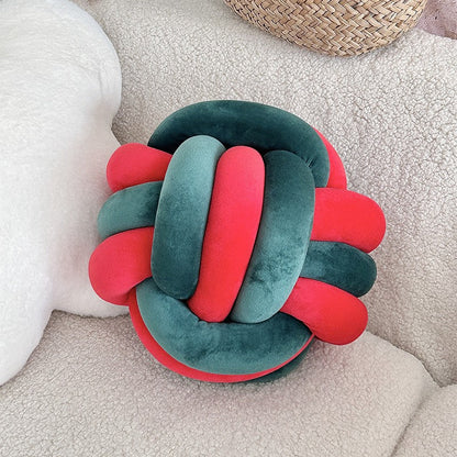 A braided ball pillow