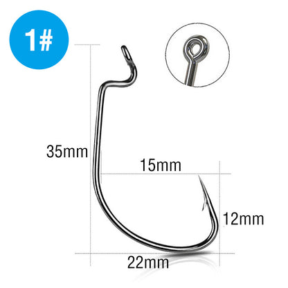 A Luya Wide-bellied Crank Hook with Hole Barbed Fishing Hook