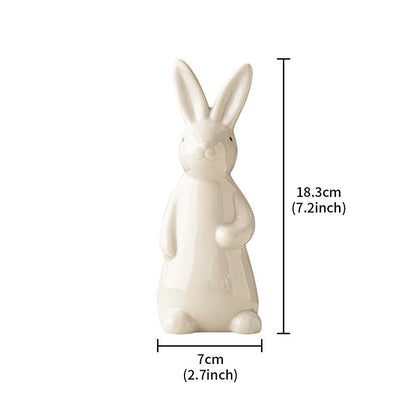A rabbit shape ceramic handicraft ornament
