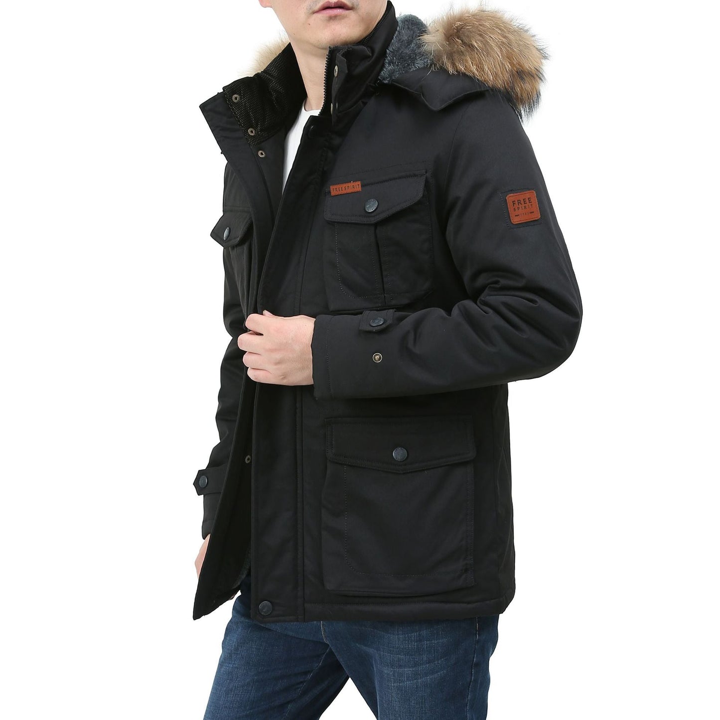 A men's winter coat