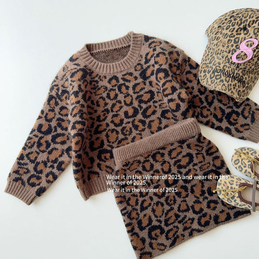 A leopard print sweater set