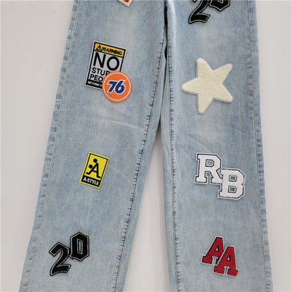 A decorative jeans trousers