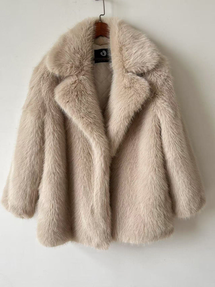 A faux fur coat